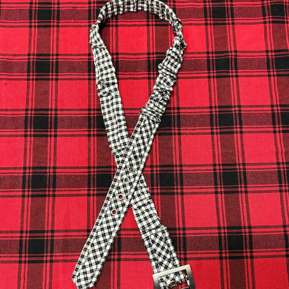 #2 black & white plaid women's belt